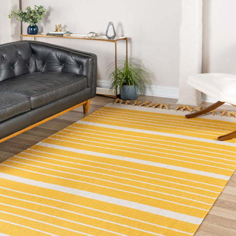 Gold and White 9' x 12' Chindi Cotton Rectangle Area Rug Interior Design Home Decor Carpet Mat for Sale at Rug Engine