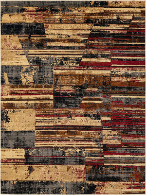 Multicolor 9' x 12' Saturn Rectangle Area Rug Stain Resistant Easy Clean Classic Vintage Design Durable Carpet for Affordable Home Interiors for Sale at Rug Engine