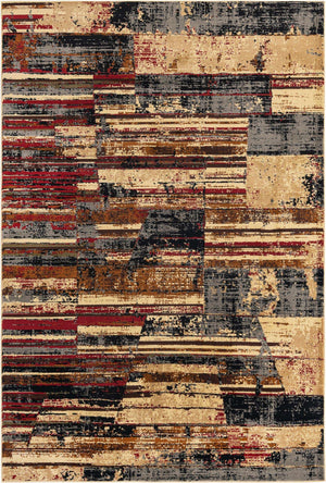 Multicolor 6' 1 x 9' Saturn Rectangle Area Rug Stain Resistant Easy Clean Classic Vintage Design Durable Carpet for Affordable Home Interiors for Sale at Rug Engine