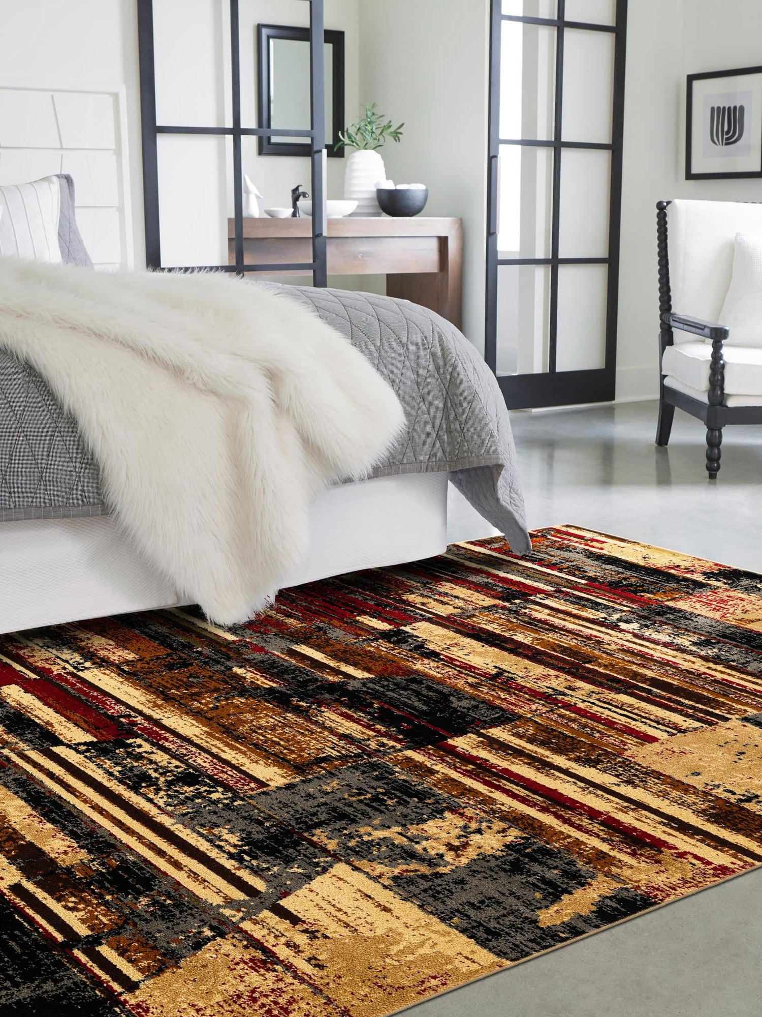 Multicolor 2' x 3' 1 Saturn Rectangle Area Rug Stain Resistant Easy Clean Classic Vintage Design Durable Carpet for Affordable Home Interiors for Sale at Rug Engine