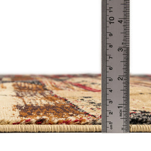 Multicolor 7' 10 x 10' Saturn Rectangle Area Rug Stain Resistant Easy Clean Classic Vintage Design Durable Carpet for Affordable Home Interiors for Sale at Rug Engine