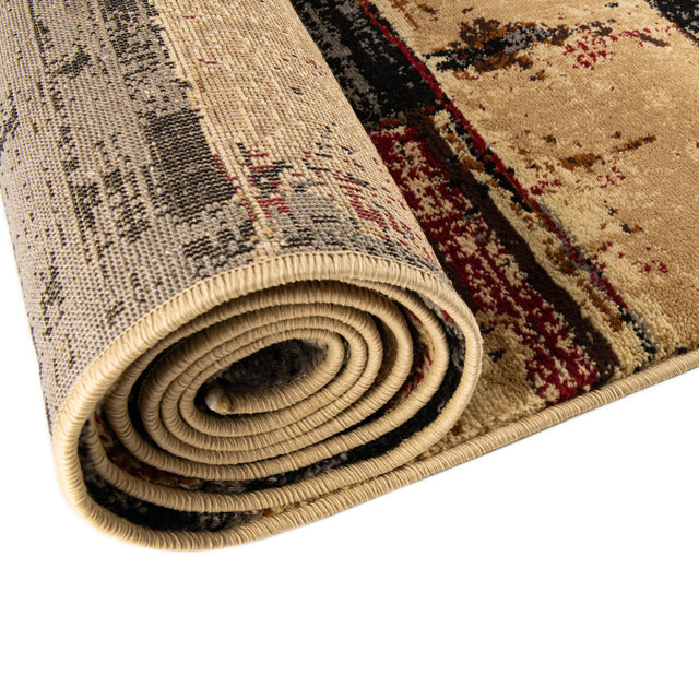 Multicolor 5' 3 x 8' Saturn Rectangle Area Rug Stain Resistant Easy Clean Classic Vintage Design Durable Carpet for Affordable Home Interiors for Sale at Rug Engine