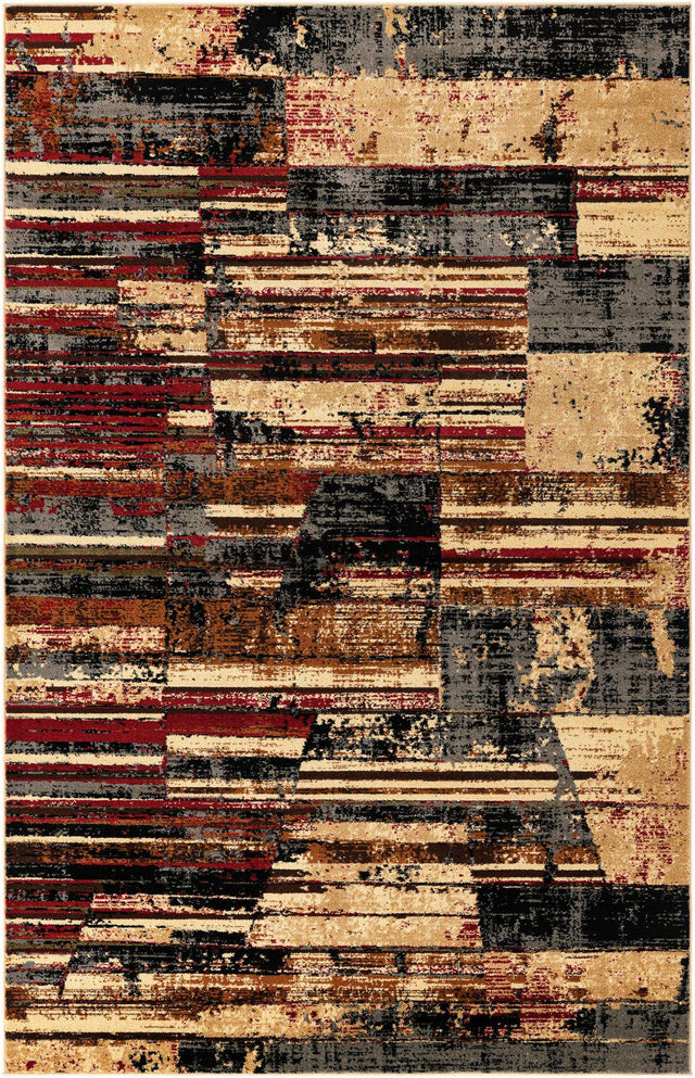Multicolor 5' 3 x 8' Saturn Rectangle Area Rug Stain Resistant Easy Clean Classic Vintage Design Durable Carpet for Affordable Home Interiors for Sale at Rug Engine