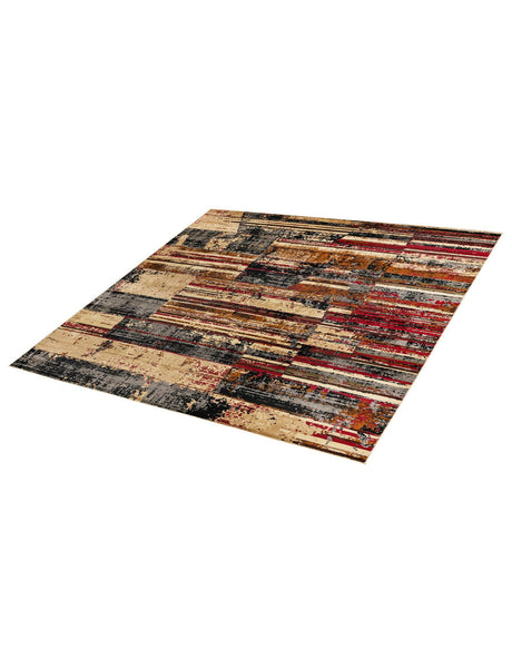 Multicolor 7' 10 x 7' 10 Saturn Square Area Rug Stain Resistant Easy Clean Classic Vintage Design Durable Carpet for Affordable Home Interiors for Sale at Rug Engine