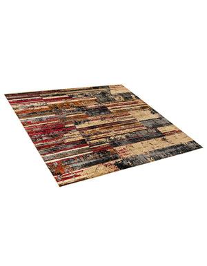 Multicolor 7' 10 x 7' 10 Saturn Square Area Rug Stain Resistant Easy Clean Classic Vintage Design Durable Carpet for Affordable Home Interiors for Sale at Rug Engine