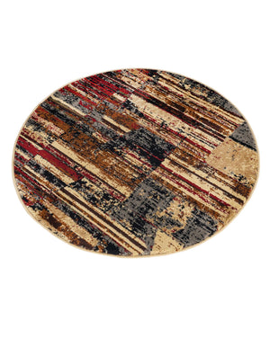 Multicolor 3' 1 x 3' 1 Saturn Round Area Rug Stain Resistant Easy Clean Classic Vintage Design Durable Carpet for Affordable Home Interiors for Sale at Rug Engine