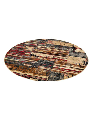 Multicolor 5' 3 x 5' 3 Saturn Round Area Rug Stain Resistant Easy Clean Classic Vintage Design Durable Carpet for Affordable Home Interiors for Sale at Rug Engine