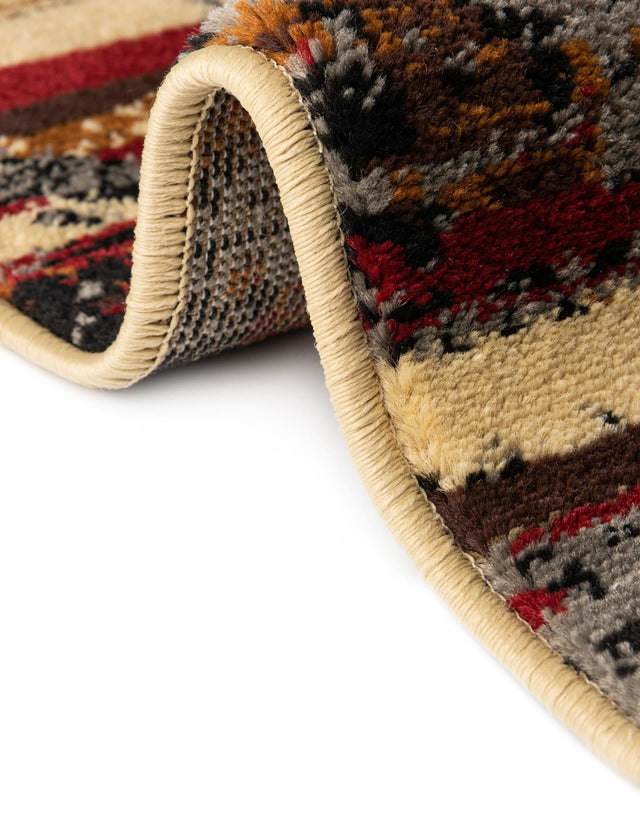 Multicolor 5' 3 x 5' 3 Saturn Round Area Rug Stain Resistant Easy Clean Classic Vintage Design Durable Carpet for Affordable Home Interiors for Sale at Rug Engine