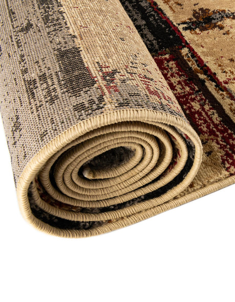 Multicolor 7' 1 x 7' 1 Saturn Round Area Rug Stain Resistant Easy Clean Classic Vintage Design Durable Carpet for Affordable Home Interiors for Sale at Rug Engine