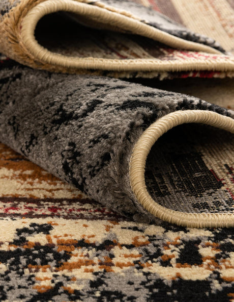 Multicolor 7' 1 x 7' 1 Saturn Round Area Rug Stain Resistant Easy Clean Classic Vintage Design Durable Carpet for Affordable Home Interiors for Sale at Rug Engine