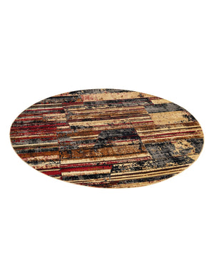 Multicolor 7' 10 x 7' 10 Saturn Round Area Rug Stain Resistant Easy Clean Classic Vintage Design Durable Carpet for Affordable Home Interiors for Sale at Rug Engine