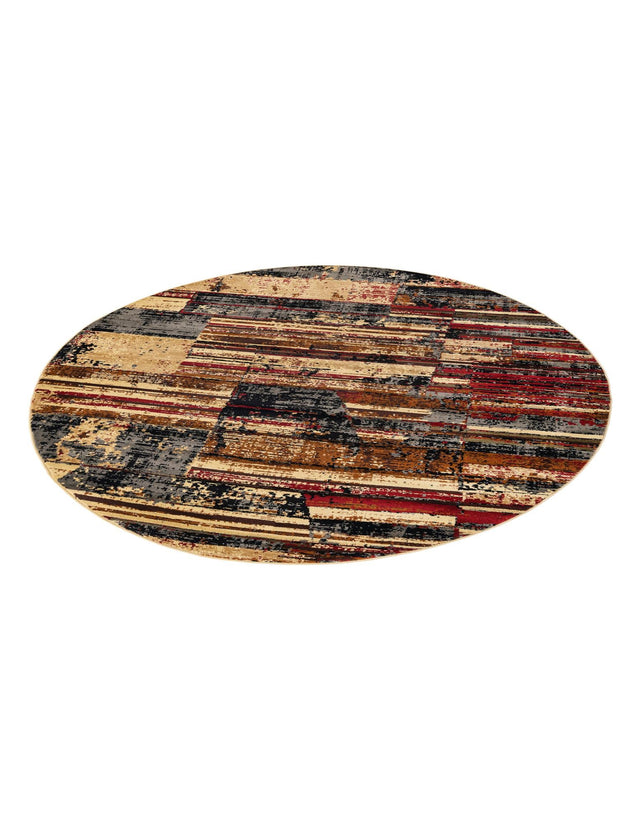Multicolor 7' 10 x 7' 10 Saturn Round Area Rug Stain Resistant Easy Clean Classic Vintage Design Durable Carpet for Affordable Home Interiors for Sale at Rug Engine