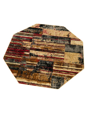 Multicolor 5' 3 x 5' 3 Saturn Octagon Area Rug Stain Resistant Easy Clean Classic Vintage Design Durable Carpet for Affordable Home Interiors for Sale at Rug Engine