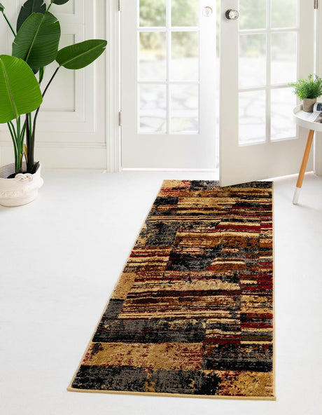 Multicolor 2' 7 x 14' 1 Saturn Runner Area Rug Stain Resistant Easy Clean Classic Vintage Design Durable Carpet for Affordable Home Interiors for Sale at Rug Engine