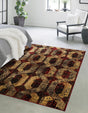 Burgundy 6' x 9' Saturn Rectangle Area Rug Stain Resistant Easy Clean Classic Vintage Design Durable Carpet for Affordable Home Interiors for Sale at Rug Engine