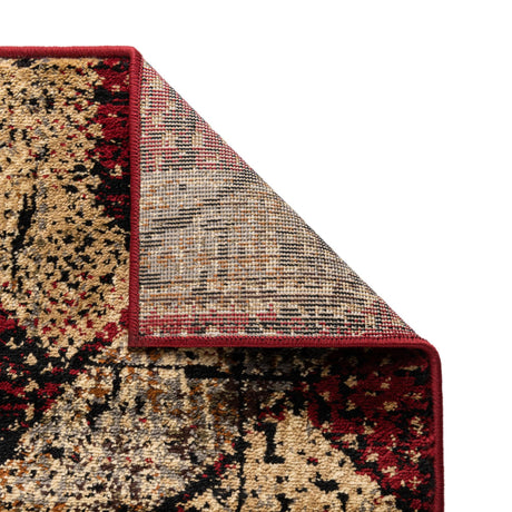 Burgundy 4' x 6' Saturn Rectangle Area Rug Stain Resistant Easy Clean Classic Vintage Design Durable Carpet for Affordable Home Interiors for Sale at Rug Engine