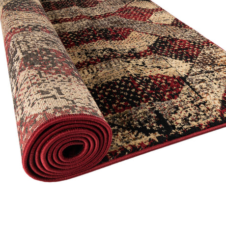 Burgundy 2' 2 x 3' Saturn Rectangle Area Rug Stain Resistant Easy Clean Classic Vintage Design Durable Carpet for Affordable Home Interiors for Sale at Rug Engine