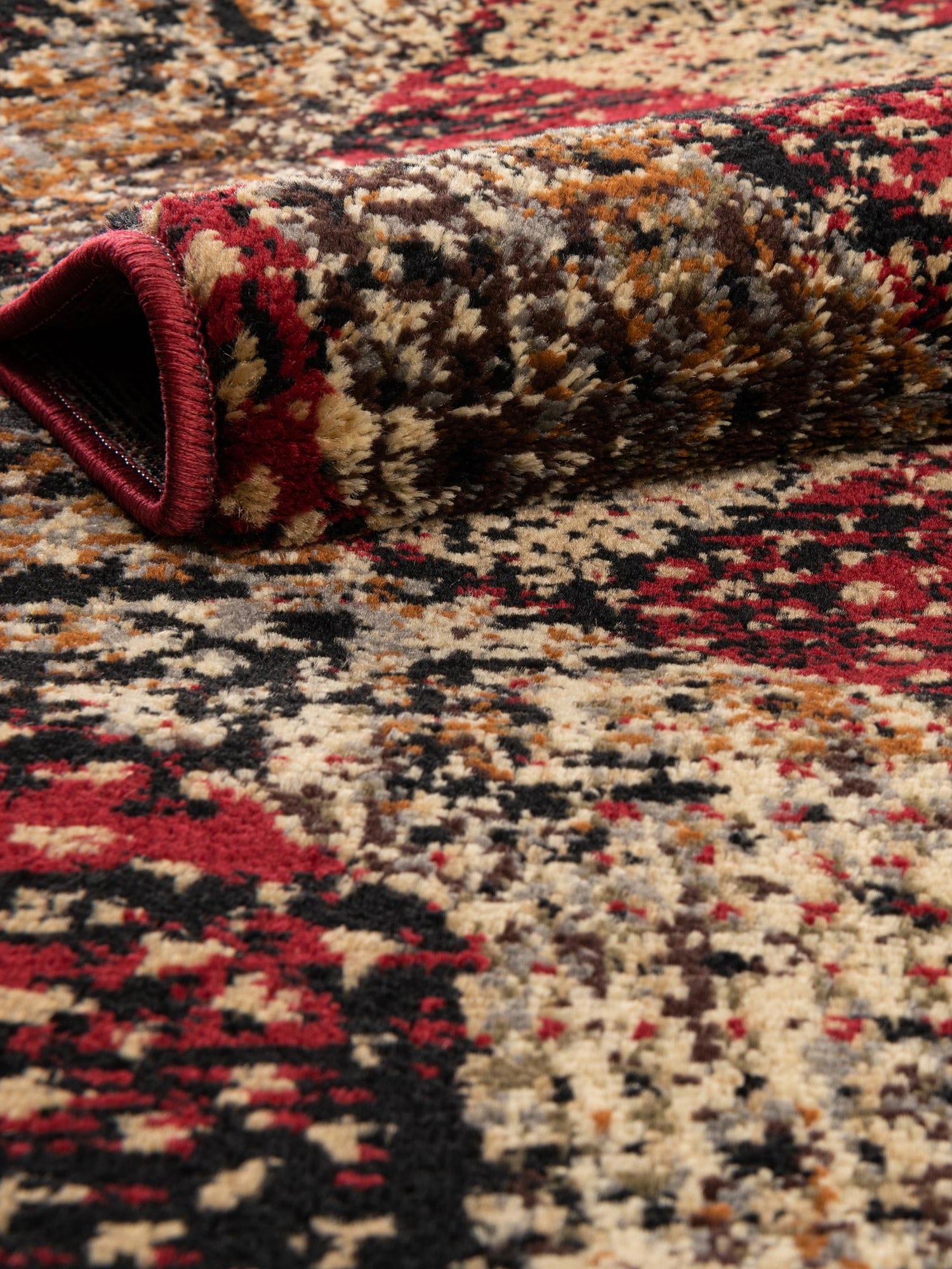 Burgundy 5' 3 x 5' 3 Saturn Square Area Rug Stain Resistant Easy Clean Classic Vintage Design Durable Carpet for Affordable Home Interiors for Sale at Rug Engine