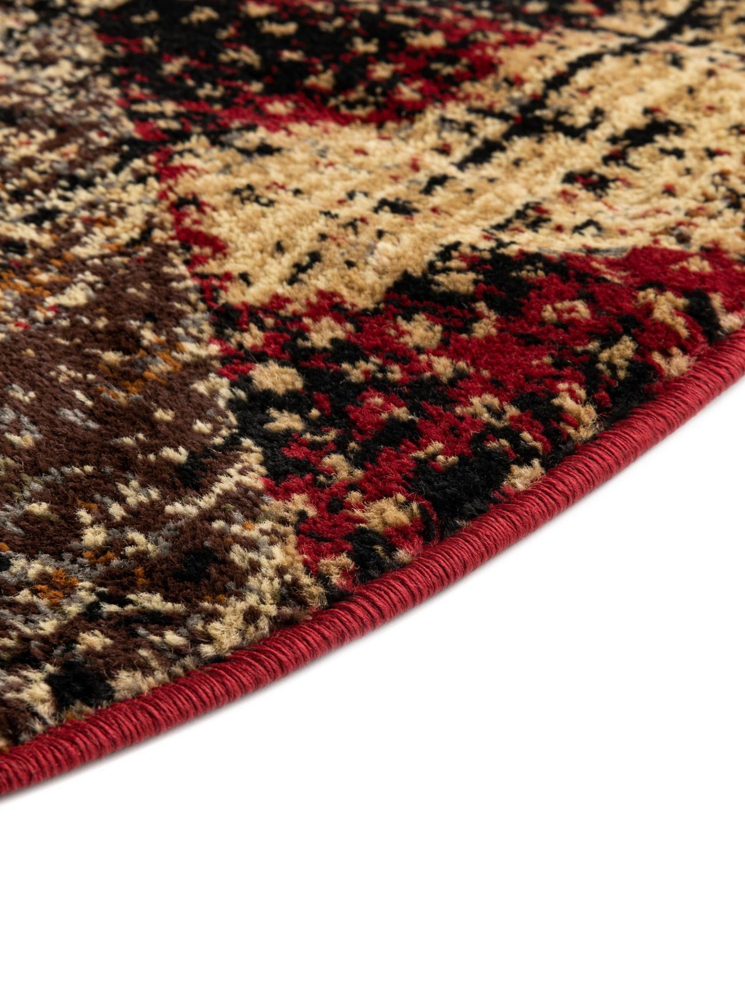 Burgundy 3' 3 x 3' 3 Saturn Round Area Rug Stain Resistant Easy Clean Classic Vintage Design Durable Carpet for Affordable Home Interiors for Sale at Rug Engine