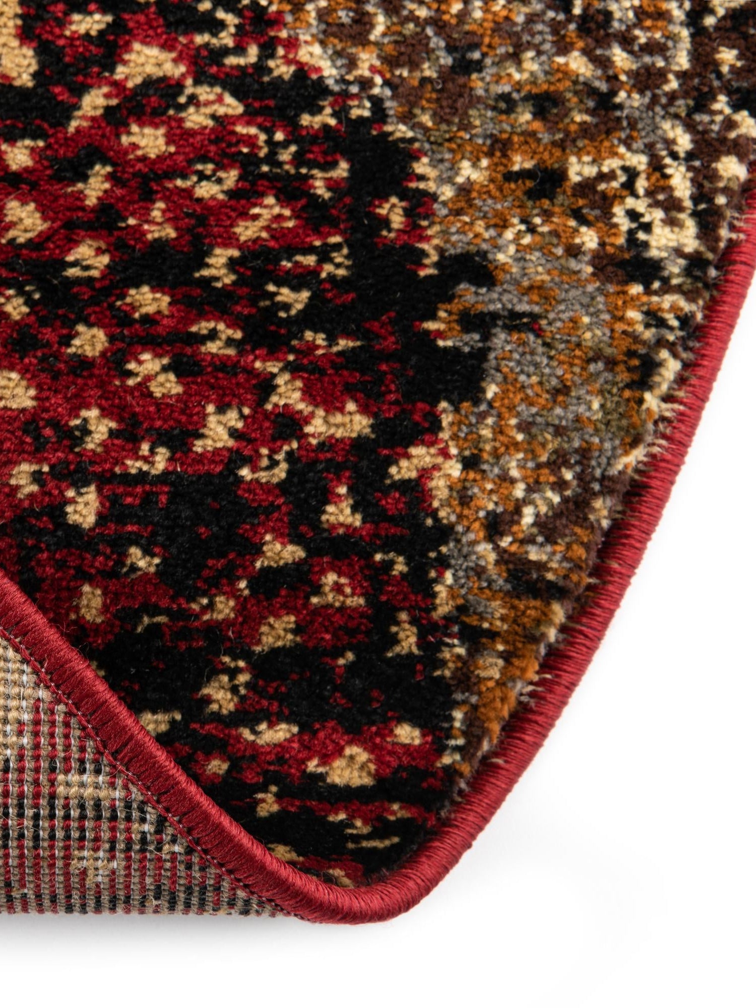 Burgundy 3' 3 x 3' 3 Saturn Round Area Rug Stain Resistant Easy Clean Classic Vintage Design Durable Carpet for Affordable Home Interiors for Sale at Rug Engine