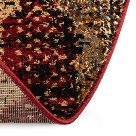 Burgundy 3' 3 x 3' 3 Saturn Round Area Rug Stain Resistant Easy Clean Classic Vintage Design Durable Carpet for Affordable Home Interiors for Sale at Rug Engine