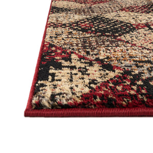 Burgundy 8' x 8' Saturn Octagon Area Rug Stain Resistant Easy Clean Classic Vintage Design Durable Carpet for Affordable Home Interiors for Sale at Rug Engine