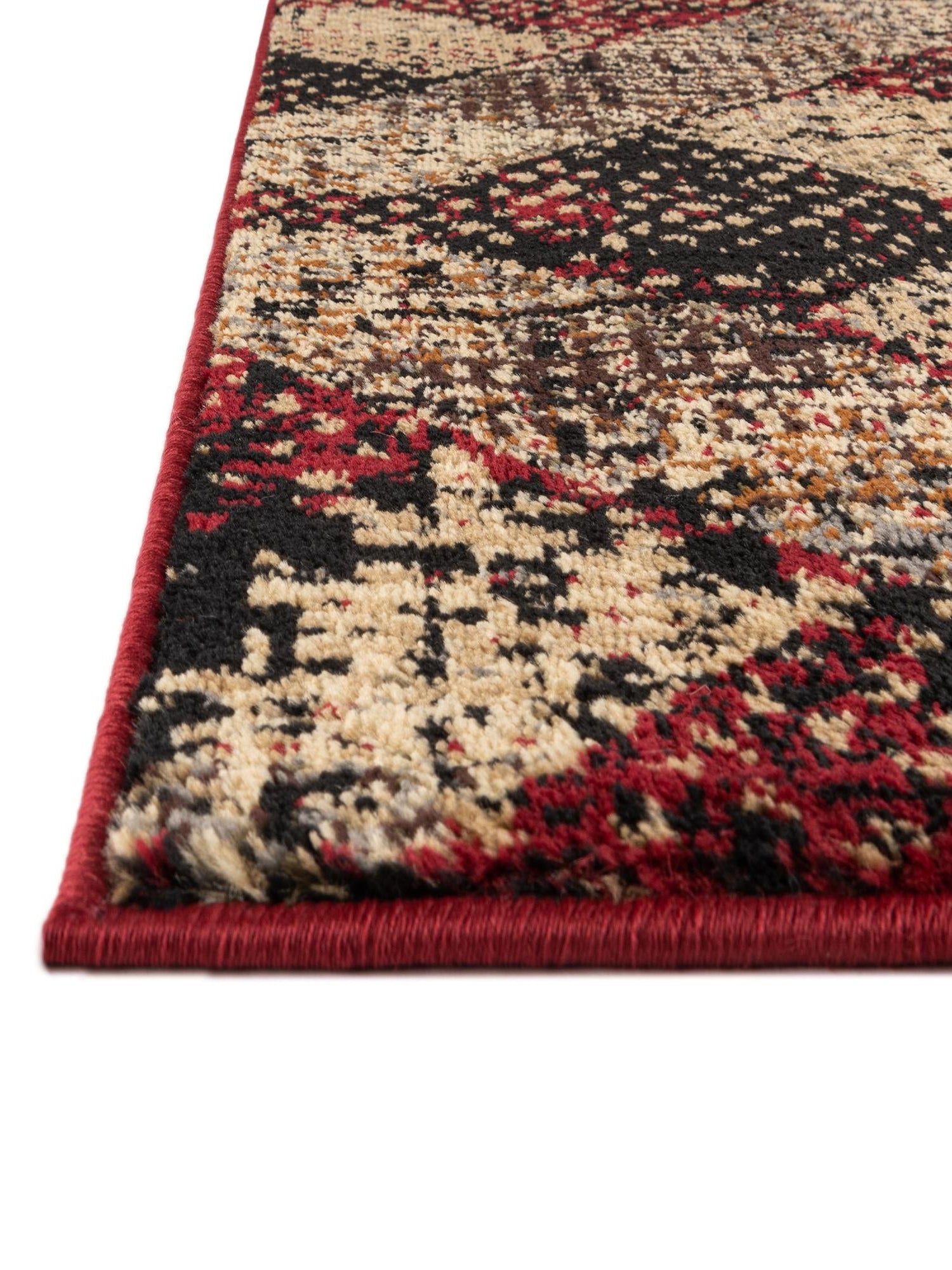 Burgundy 5' 3 x 5' 3 Saturn Octagon Area Rug Stain Resistant Easy Clean Classic Vintage Design Durable Carpet for Affordable Home Interiors for Sale at Rug Engine