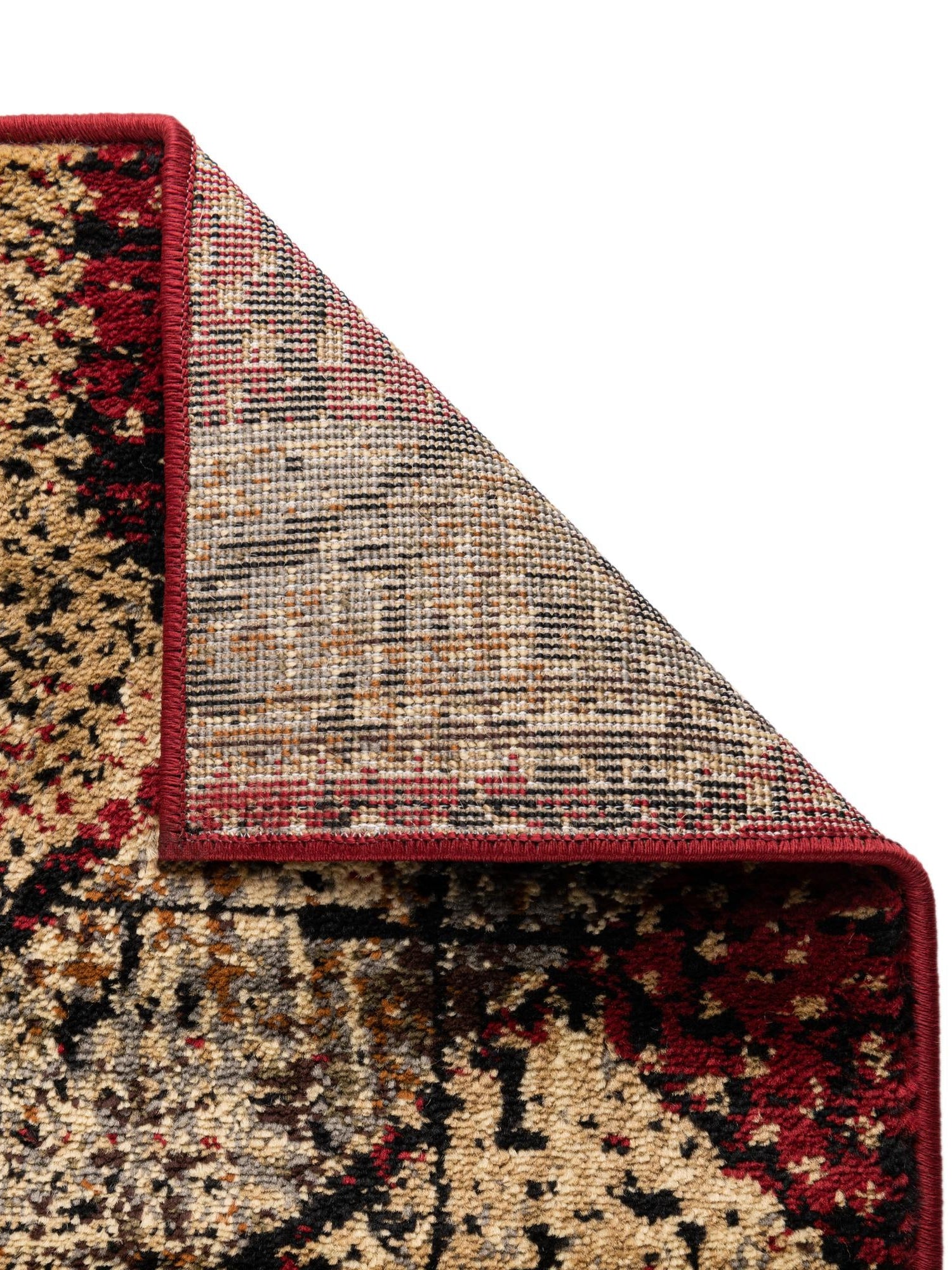 Burgundy 5' 3 x 5' 3 Saturn Octagon Area Rug Stain Resistant Easy Clean Classic Vintage Design Durable Carpet for Affordable Home Interiors for Sale at Rug Engine