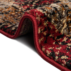 Burgundy 2' 2 x 7' Saturn Runner Area Rug Stain Resistant Easy Clean Classic Vintage Design Durable Carpet for Affordable Home Interiors for Sale at Rug Engine