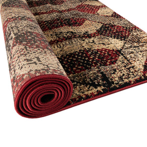 Burgundy 2' 2 x 7' Saturn Runner Area Rug Stain Resistant Easy Clean Classic Vintage Design Durable Carpet for Affordable Home Interiors for Sale at Rug Engine