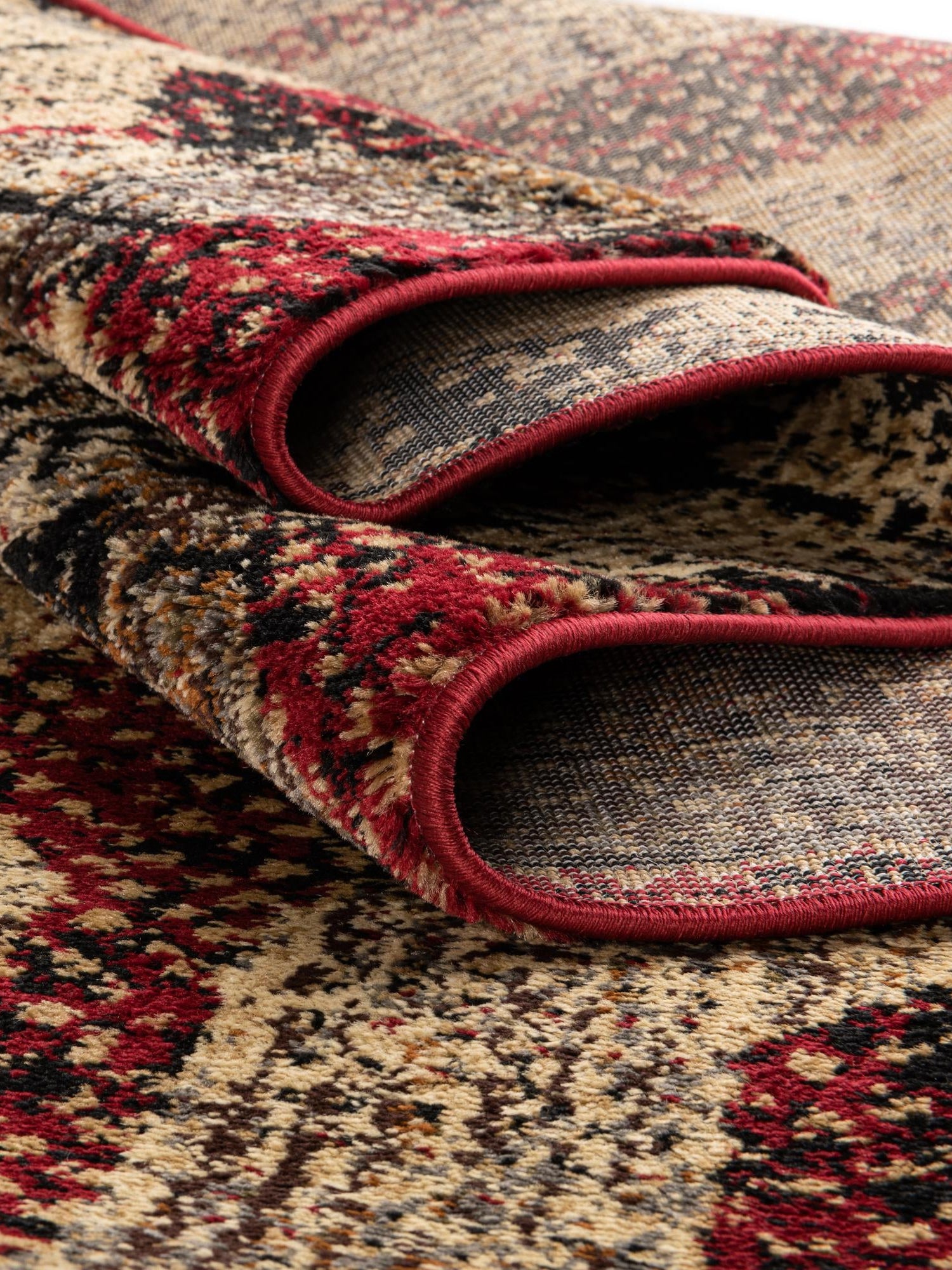 Burgundy 2' 2 x 9' Saturn Runner Area Rug Stain Resistant Easy Clean Classic Vintage Design Durable Carpet for Affordable Home Interiors for Sale at Rug Engine