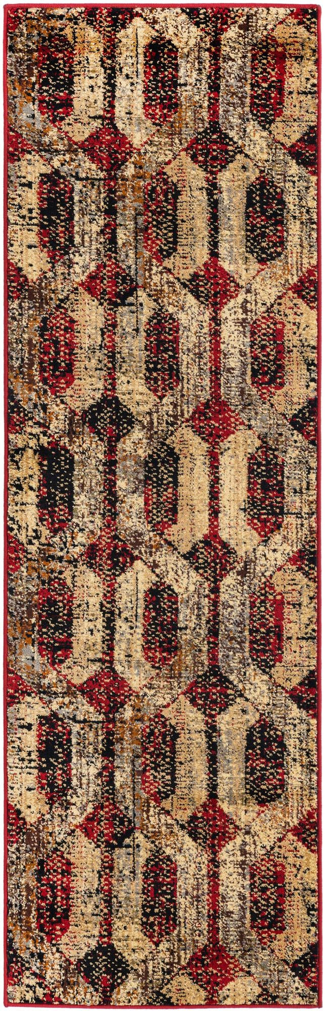 Burgundy 2' 2 x 7' Saturn Runner Area Rug Stain Resistant Easy Clean Classic Vintage Design Durable Carpet for Affordable Home Interiors for Sale at Rug Engine