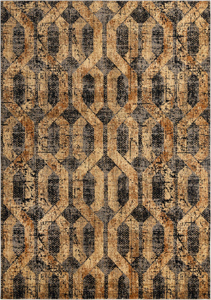 Black Gray 10' x 14' Saturn Rectangle Area Rug Stain Resistant Easy Clean Classic Vintage Design Durable Carpet for Affordable Home Interiors for Sale at Rug Engine