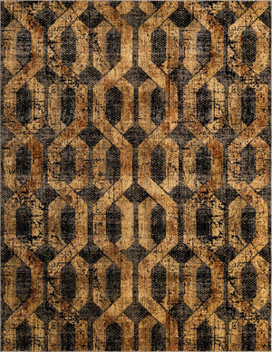 Black Gray 7' 10 x 10' Saturn Rectangle Area Rug Stain Resistant Easy Clean Classic Vintage Design Durable Carpet for Affordable Home Interiors for Sale at Rug Engine