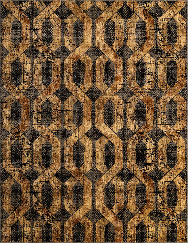 Black Gray 7' 10 x 10' Saturn Rectangle Area Rug Stain Resistant Easy Clean Classic Vintage Design Durable Carpet for Affordable Home Interiors for Sale at Rug Engine
