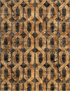 Black Gray 7' 10 x 10' Saturn Rectangle Area Rug Stain Resistant Easy Clean Classic Vintage Design Durable Carpet for Affordable Home Interiors for Sale at Rug Engine