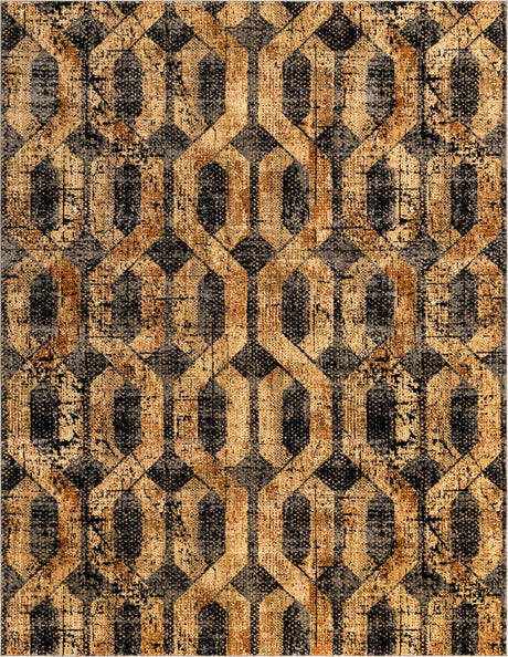 Black Gray 7' 10 x 10' Saturn Rectangle Area Rug Stain Resistant Easy Clean Classic Vintage Design Durable Carpet for Affordable Home Interiors for Sale at Rug Engine
