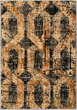 Black Gray 2' 2 x 3' Saturn Rectangle Area Rug Stain Resistant Easy Clean Classic Vintage Design Durable Carpet for Affordable Home Interiors for Sale at Rug Engine