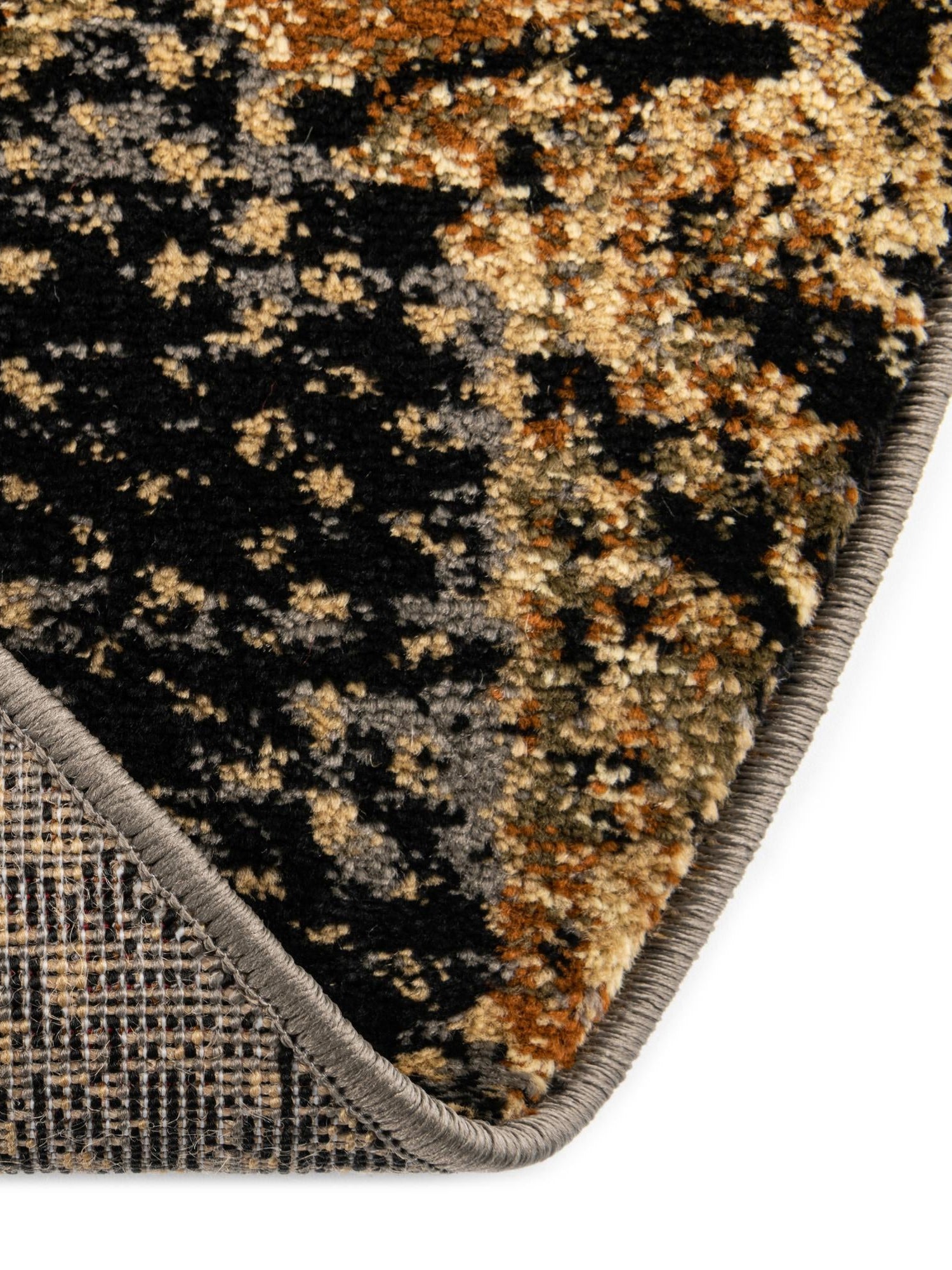 Black Gray 5' 3 x 5' 3 Saturn Round Area Rug Stain Resistant Easy Clean Classic Vintage Design Durable Carpet for Affordable Home Interiors for Sale at Rug Engine