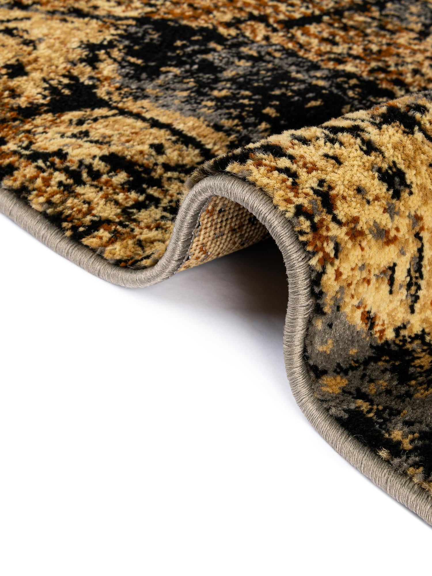 Black Gray 5' 3 x 5' 3 Saturn Round Area Rug Stain Resistant Easy Clean Classic Vintage Design Durable Carpet for Affordable Home Interiors for Sale at Rug Engine