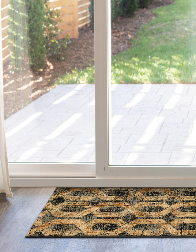 Black Gray 2' 2 x 12' Saturn Runner Area Rug Stain Resistant Easy Clean Classic Vintage Design Durable Carpet for Affordable Home Interiors for Sale at Rug Engine