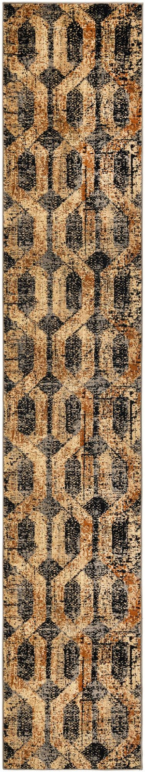 Black Gray 2' 2 x 12' Saturn Runner Area Rug Stain Resistant Easy Clean Classic Vintage Design Durable Carpet for Affordable Home Interiors for Sale at Rug Engine