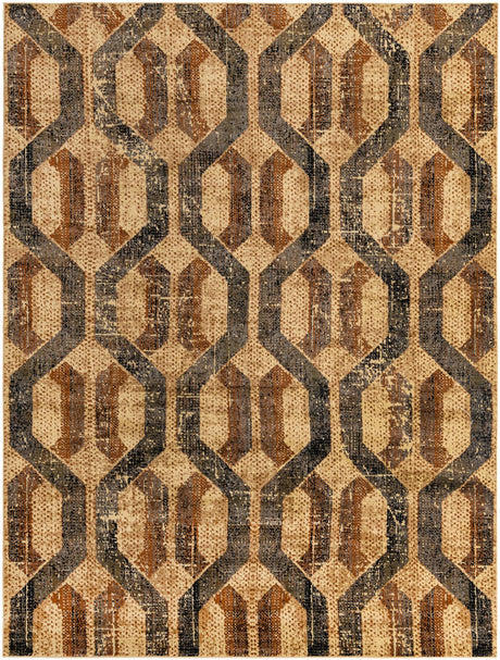 Beige Cream 9' x 12' Saturn Rectangle Area Rug Stain Resistant Easy Clean Classic Vintage Design Durable Carpet for Affordable Home Interiors for Sale at Rug Engine