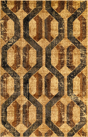 Beige Cream 5' 3 x 8' Saturn Rectangle Area Rug Stain Resistant Easy Clean Classic Vintage Design Durable Carpet for Affordable Home Interiors for Sale at Rug Engine