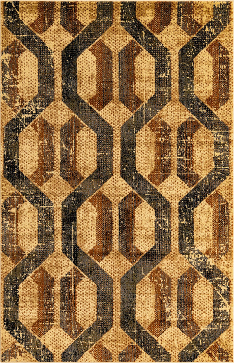 Beige Cream 5' 3 x 8' Saturn Rectangle Area Rug Stain Resistant Easy Clean Classic Vintage Design Durable Carpet for Affordable Home Interiors for Sale at Rug Engine