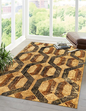 Beige Cream 5' 3 x 8' Saturn Rectangle Area Rug Stain Resistant Easy Clean Classic Vintage Design Durable Carpet for Affordable Home Interiors for Sale at Rug Engine