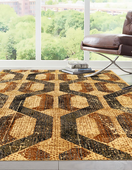 Beige Cream 4' x 6' Saturn Rectangle Area Rug Stain Resistant Easy Clean Classic Vintage Design Durable Carpet for Affordable Home Interiors for Sale at Rug Engine