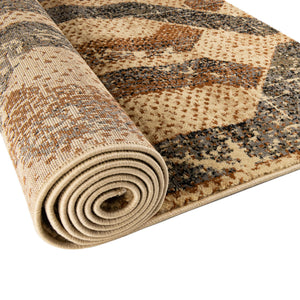 Beige Cream 5' 3 x 8' Saturn Rectangle Area Rug Stain Resistant Easy Clean Classic Vintage Design Durable Carpet for Affordable Home Interiors for Sale at Rug Engine