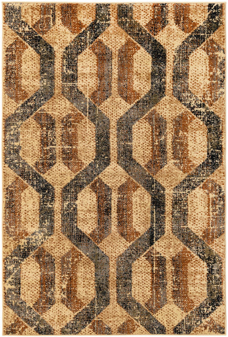 Beige Cream 4' x 6' Saturn Rectangle Area Rug Stain Resistant Easy Clean Classic Vintage Design Durable Carpet for Affordable Home Interiors for Sale at Rug Engine