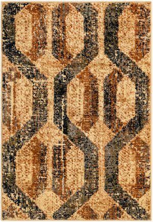 Beige Cream 2' 2 x 3' Saturn Rectangle Area Rug Stain Resistant Easy Clean Classic Vintage Design Durable Carpet for Affordable Home Interiors for Sale at Rug Engine